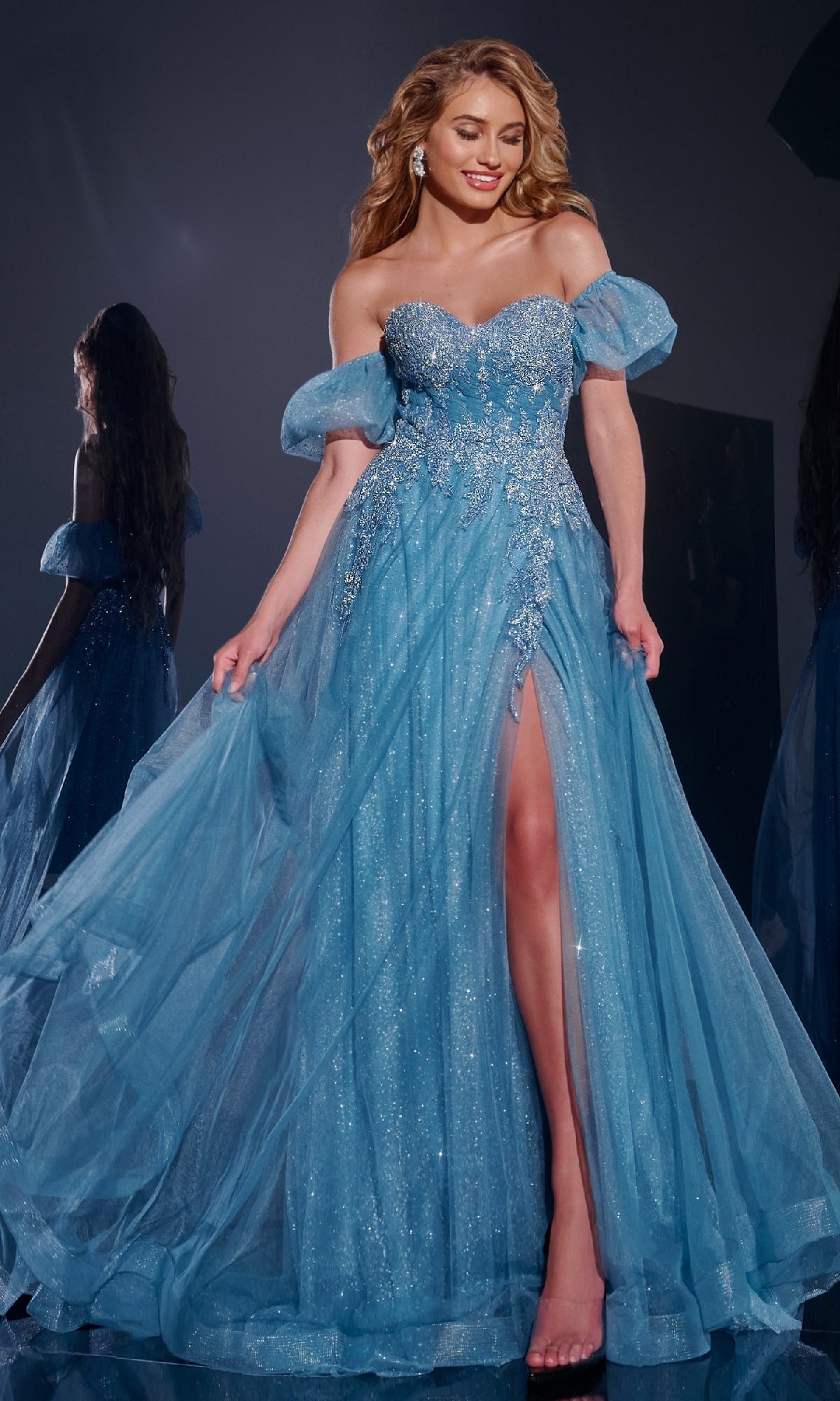 Blue Jovani Long Formal Dress 40474 - Image