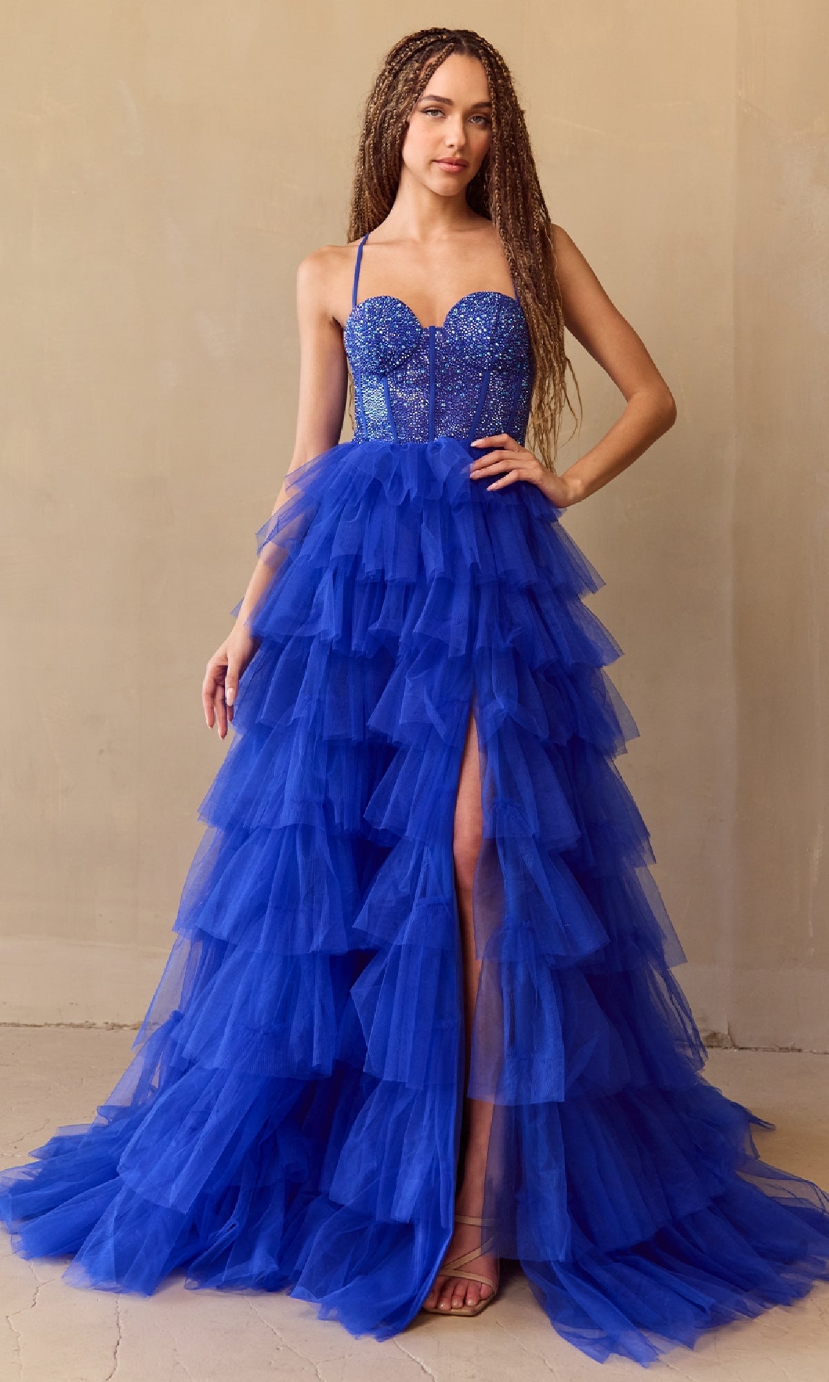 Royal Blue Amelia Couture Long Prom Dress 4048