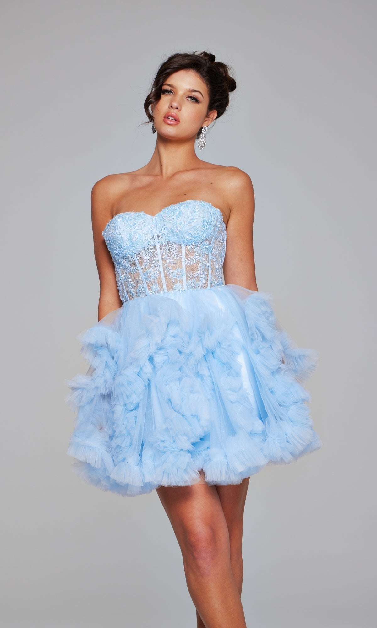 Short Dress 40628 by Jovani Light Blue / 10 Short Dress 40628 by Jovani Light Blue / 10