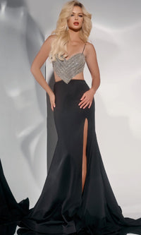 Black Jovani Long Formal Dress 40884 - Image