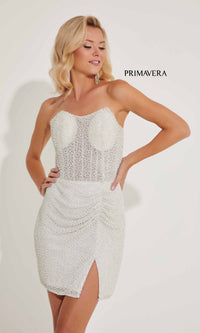 Ivory Primavera Short Party Dress 4206