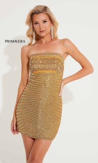 Gold Primavera Short Party Dress 4210