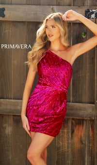 Fuchsia Primavera Short Party Dress 4214