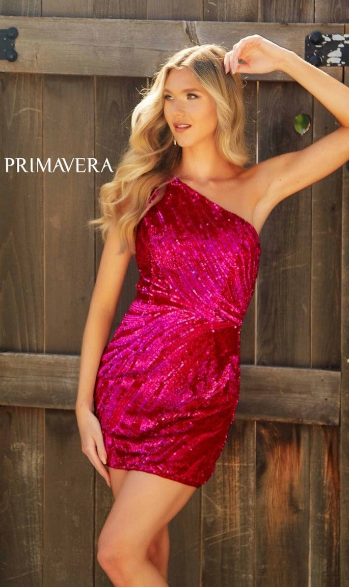 Fuchsia Primavera Short Party Dress 4214