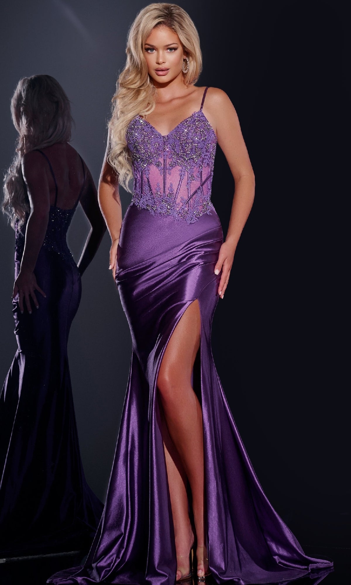Purple Jovani Long Formal Dress 42259