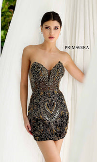 Black Gold Primavera Short Party Dress 4226