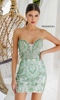Ivory Primavera Short Party Dress 4226