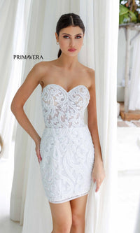 Ivory Primavera Short Party Dress 4227