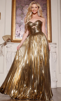 Gold Jovani Long Formal Dress 42335