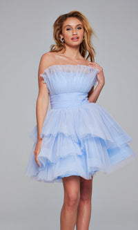 Light Blue Jovani Short Party Dress 42340
