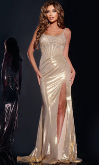 Gold Jovani Long Formal Dress 42343