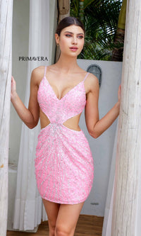 Pink Primavera Short Party Dress 4236