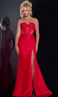 Red Jovani Long Formal Dress 42375 - Image
