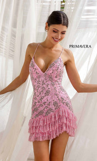 Pink Primavera Short Party Dress 4242