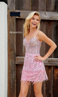 Pink Primavera Short Party Dress 4248