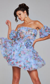Light Blue Jovani Short Party Dress 42573