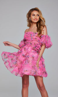 Hot Pink Jovani Short Party Dress 42573