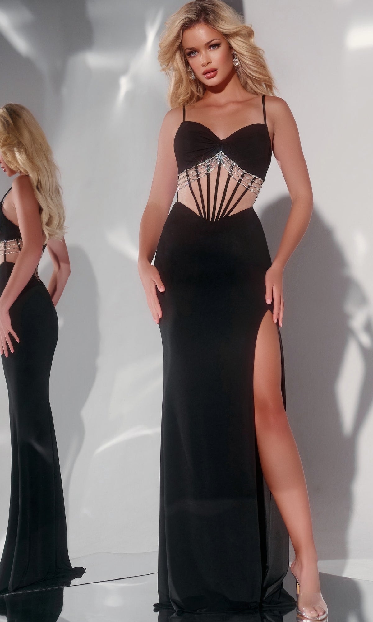 Black Jovani Long Formal Dress 42758 - Image