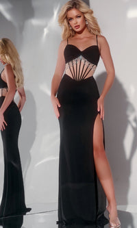 Black Jovani Long Formal Dress 42758 - Image