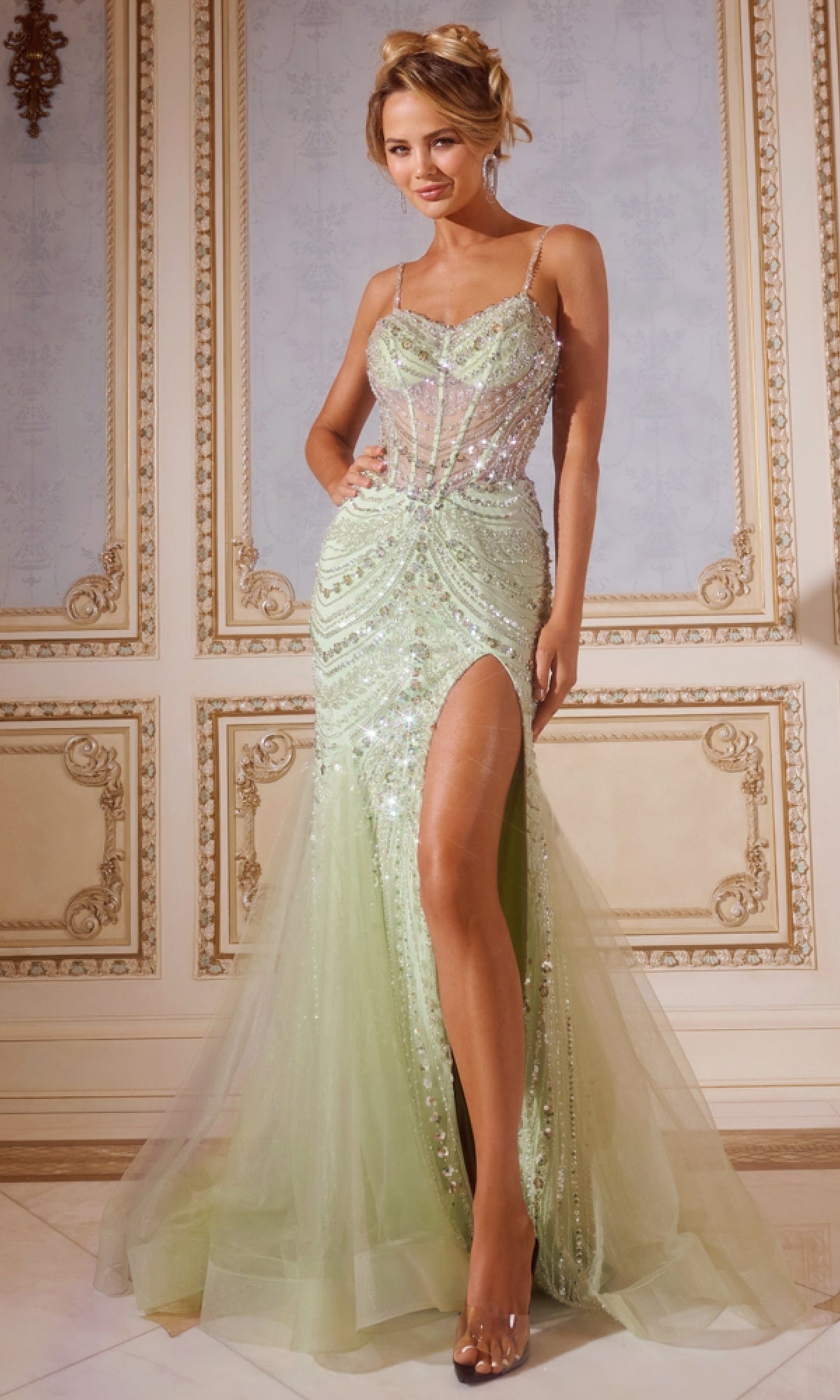 Mint Jovani Long Formal Dress 43189
