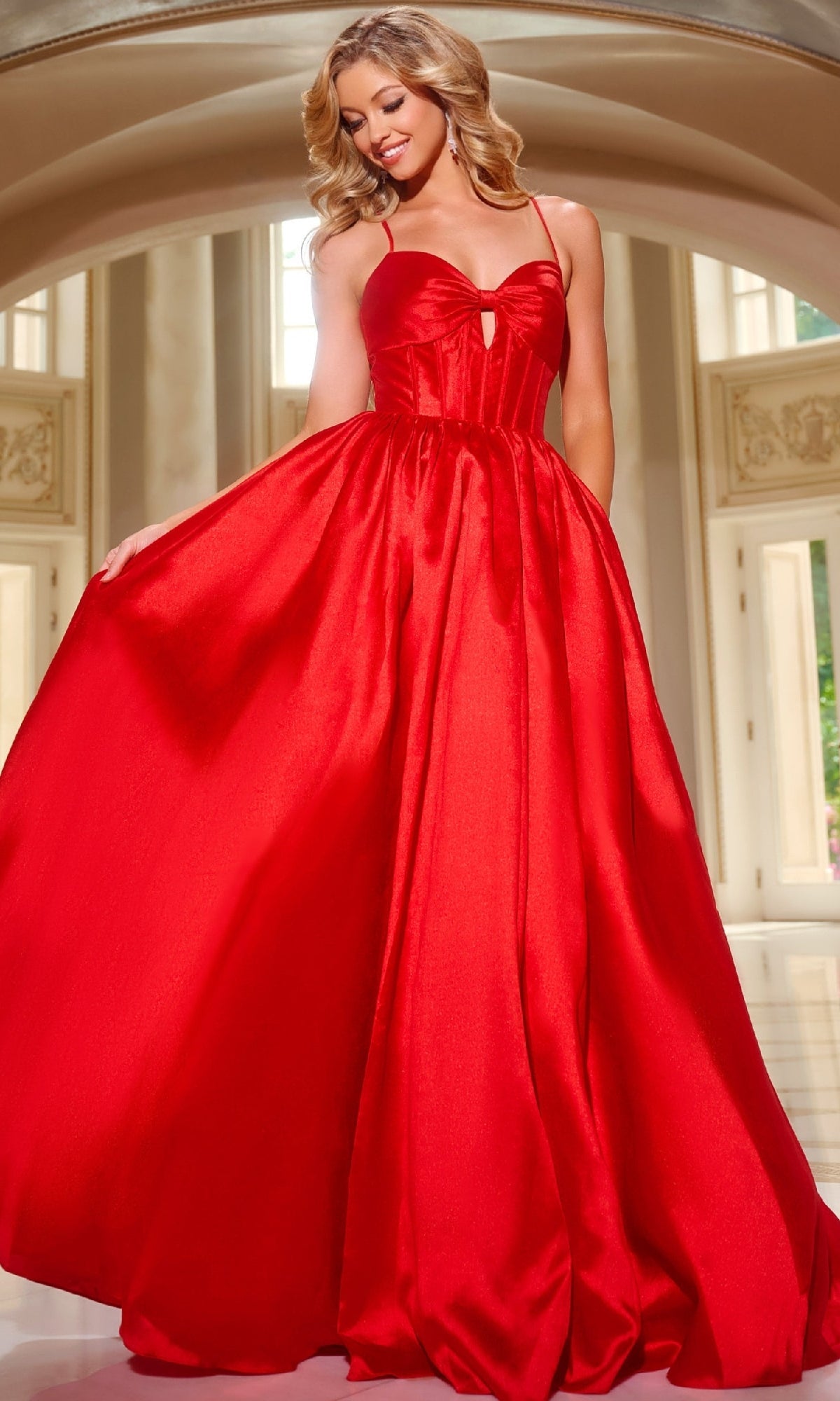 Red Jovani Long Formal Dress 43199 - Image