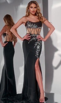 Black Jovani Long Formal Dress 43246 - Image