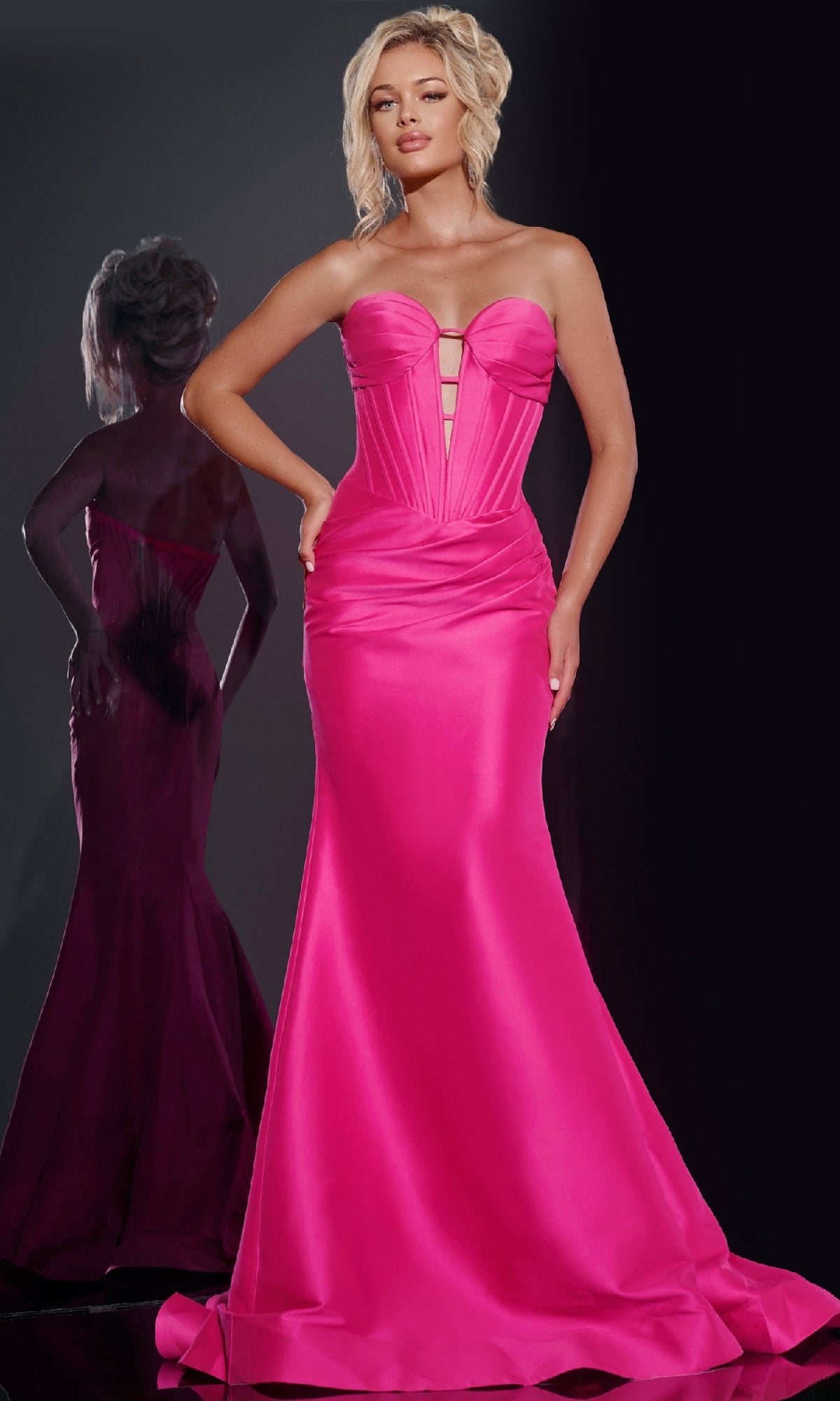 Fuchsia Jovani Long Formal Dress 43350