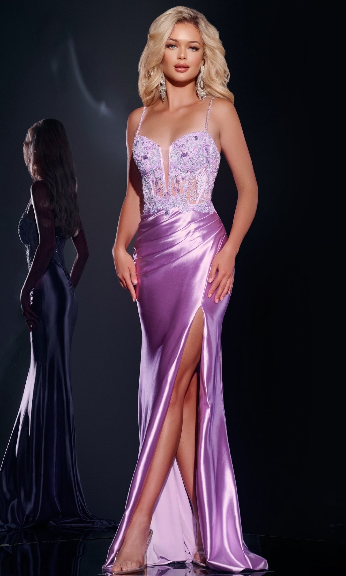 Lilac Jovani Long Formal Dress 43569 - Image