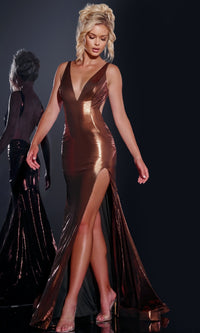 Brown Jovani Long Formal Dress 43572
