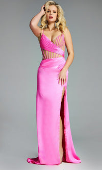 Hot Pink Jovani Long Formal Dress 43681