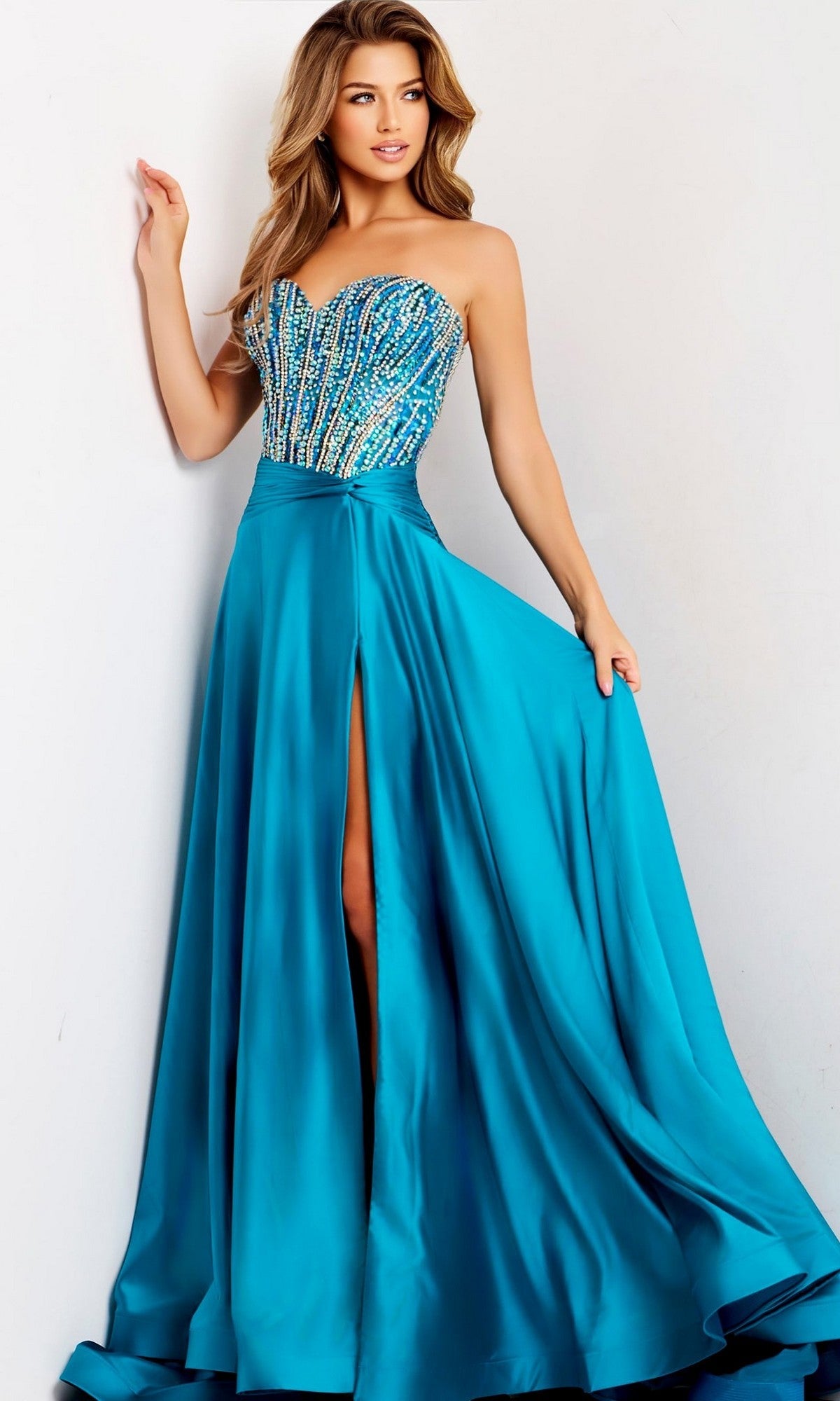 Peacock Jovani Long Formal Dress 43729