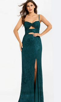 Turquoise Jovani Long Formal Dress 43764