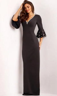 Black Jovani Long Formal Dress 43826 - Image