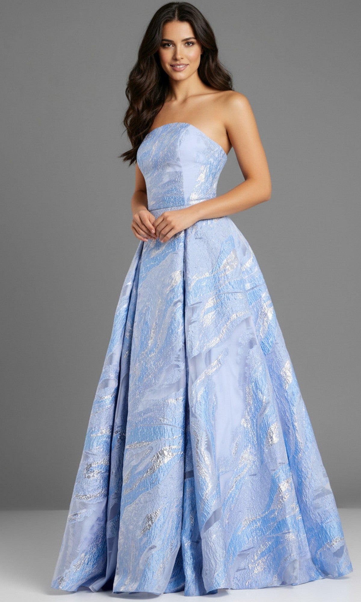 Blue Jovani Long Formal Evening Gown 44369 - Image