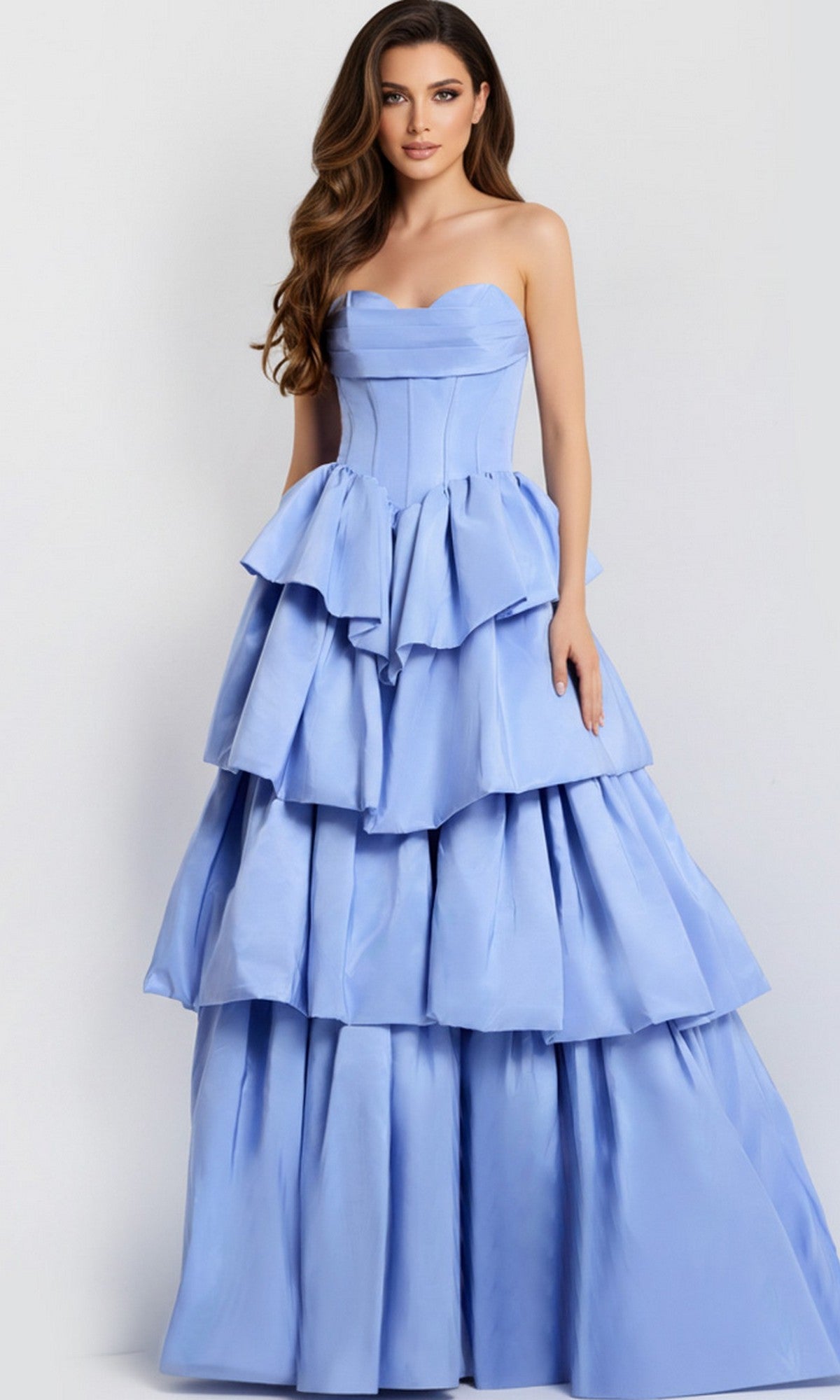 Perriwinkle Jovani Long Formal Evening Gown 45111