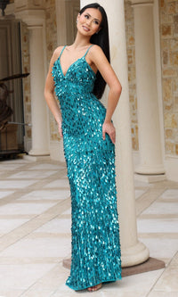 Green Jovani Long Formal Dress 45262