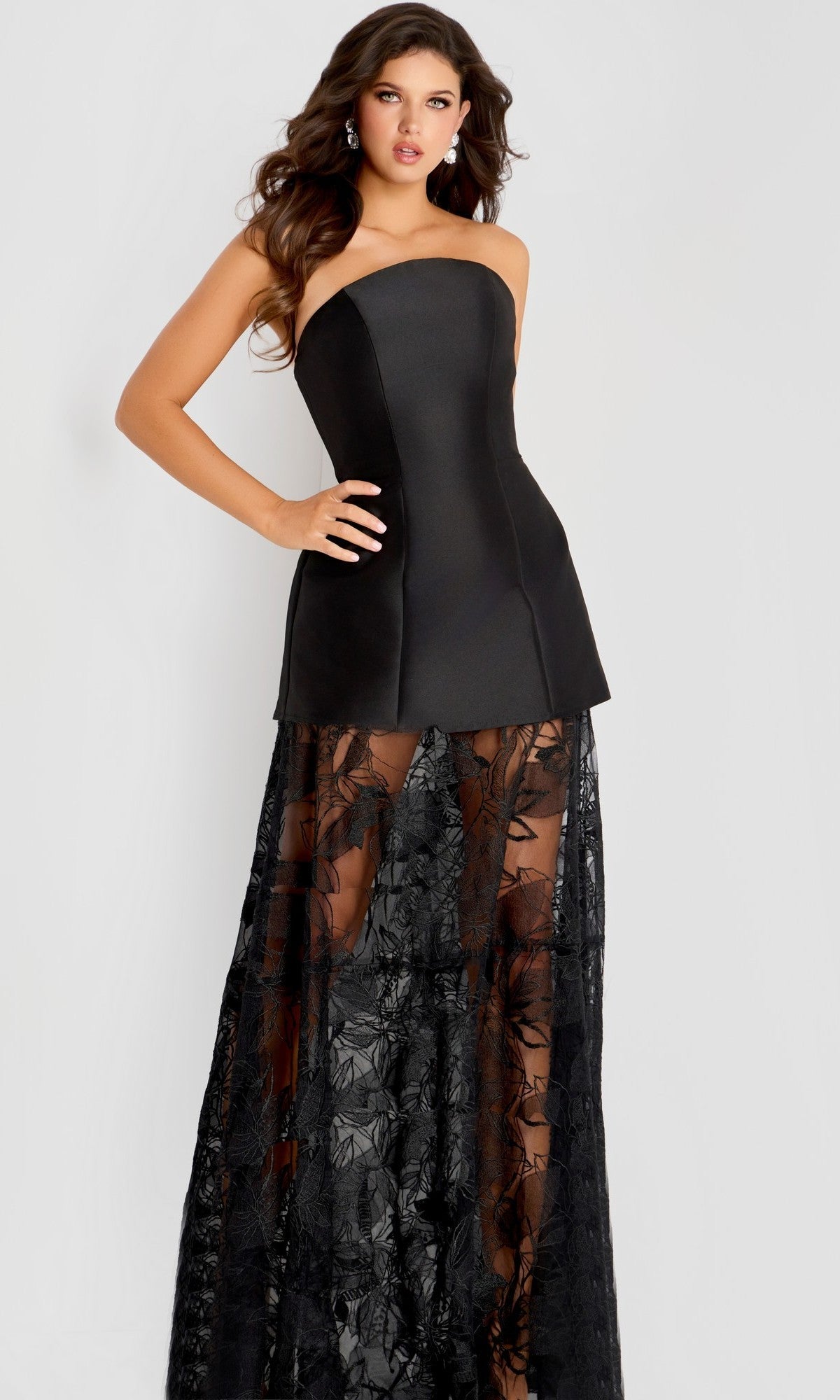 Black Jovani Long Formal Dress 45467 - Image