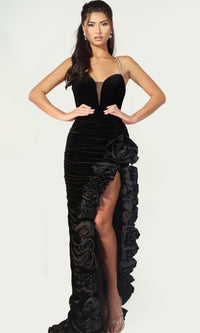 Black Jovani Long Formal Dress 45843 - Image