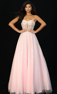 Pink Jovani Long Formal Dress 45885 - Image