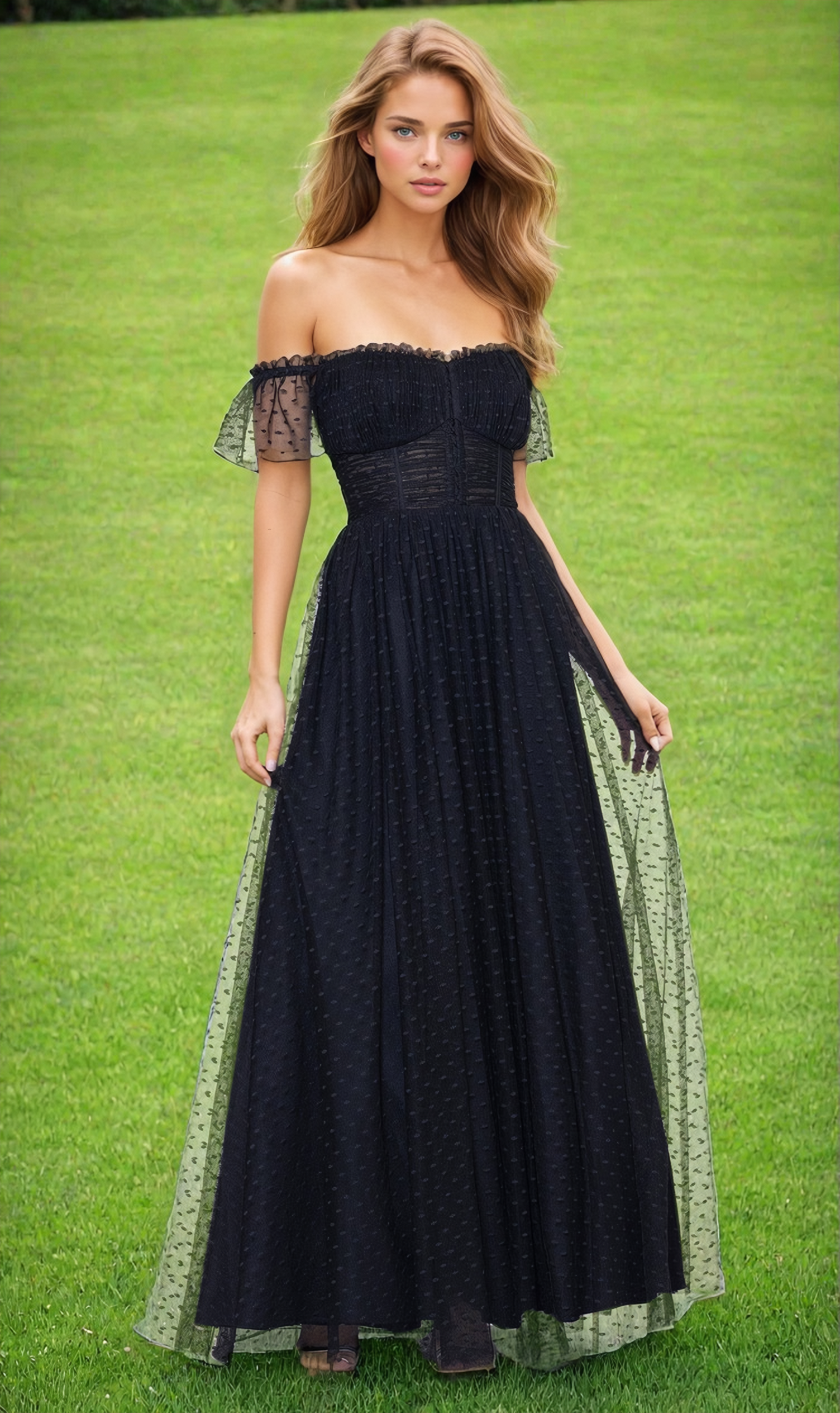 Black Formal Long Dress 4601Bn by Blondie Nites