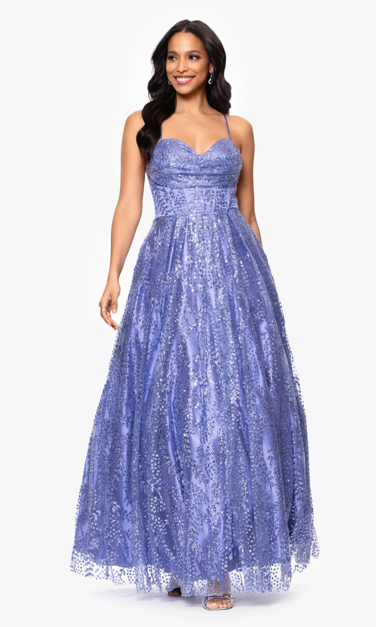 Long Formal Dress 4617bn by Blondie Nites Periwinkle / 7 Long Formal Dress 4617bn by Blondie Nites Periwinkle / 7