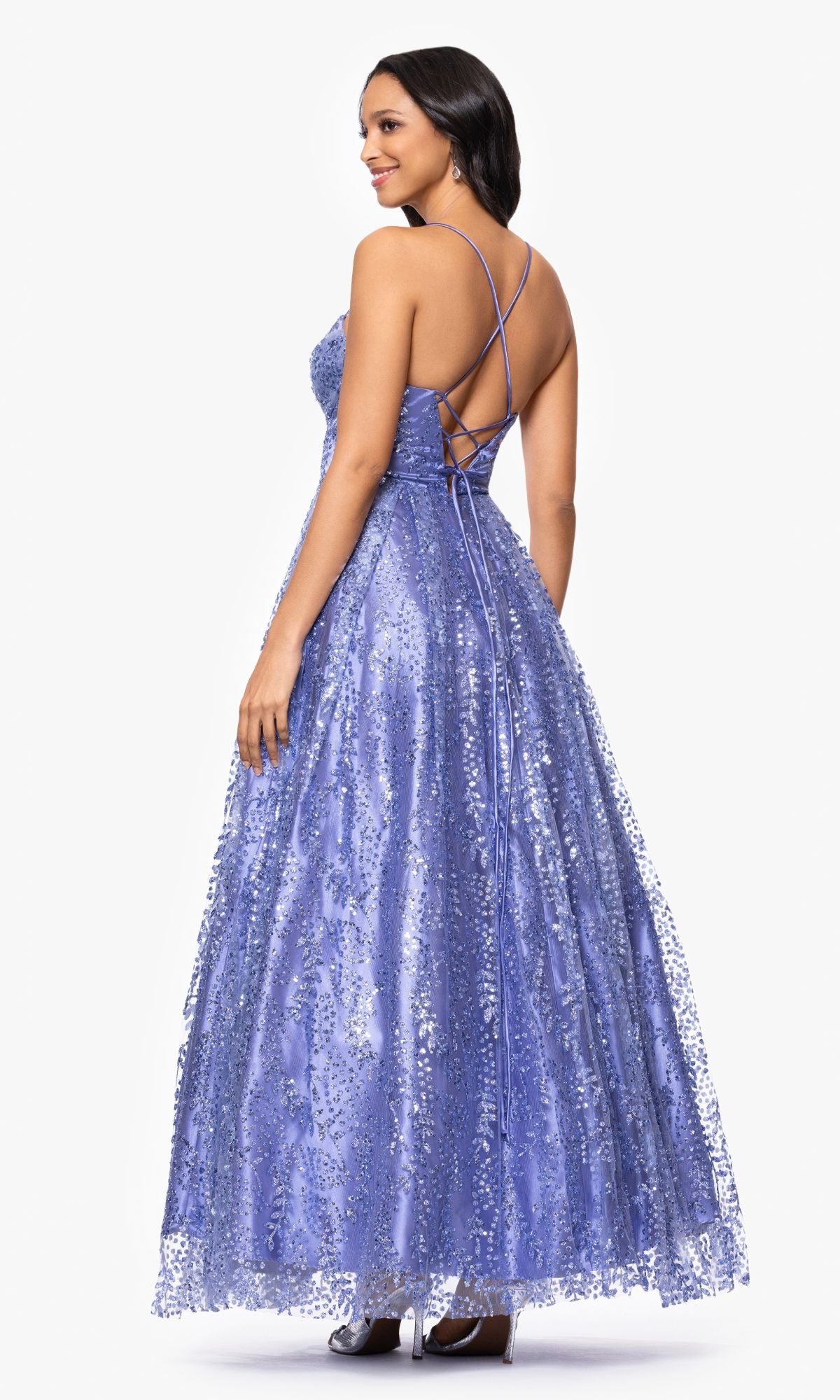 Long Formal Dress 4617bn by Blondie Nites Periwinkle / 7 Long Formal Dress 4617bn by Blondie Nites Periwinkle / 7