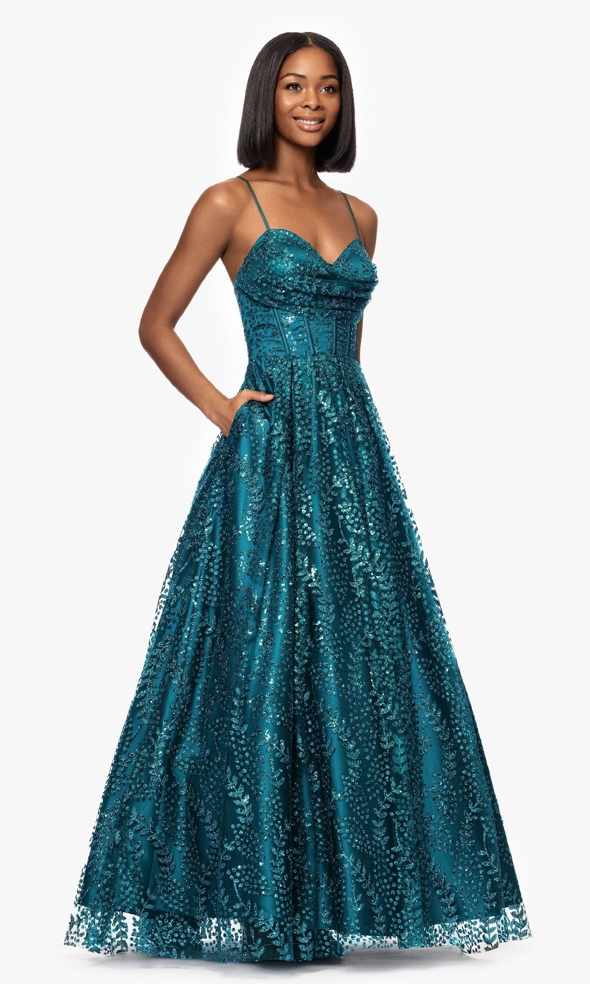 Long Formal Dress 4617bn by Blondie Nites Periwinkle / 7 Long Formal Dress 4617bn by Blondie Nites Periwinkle / 7