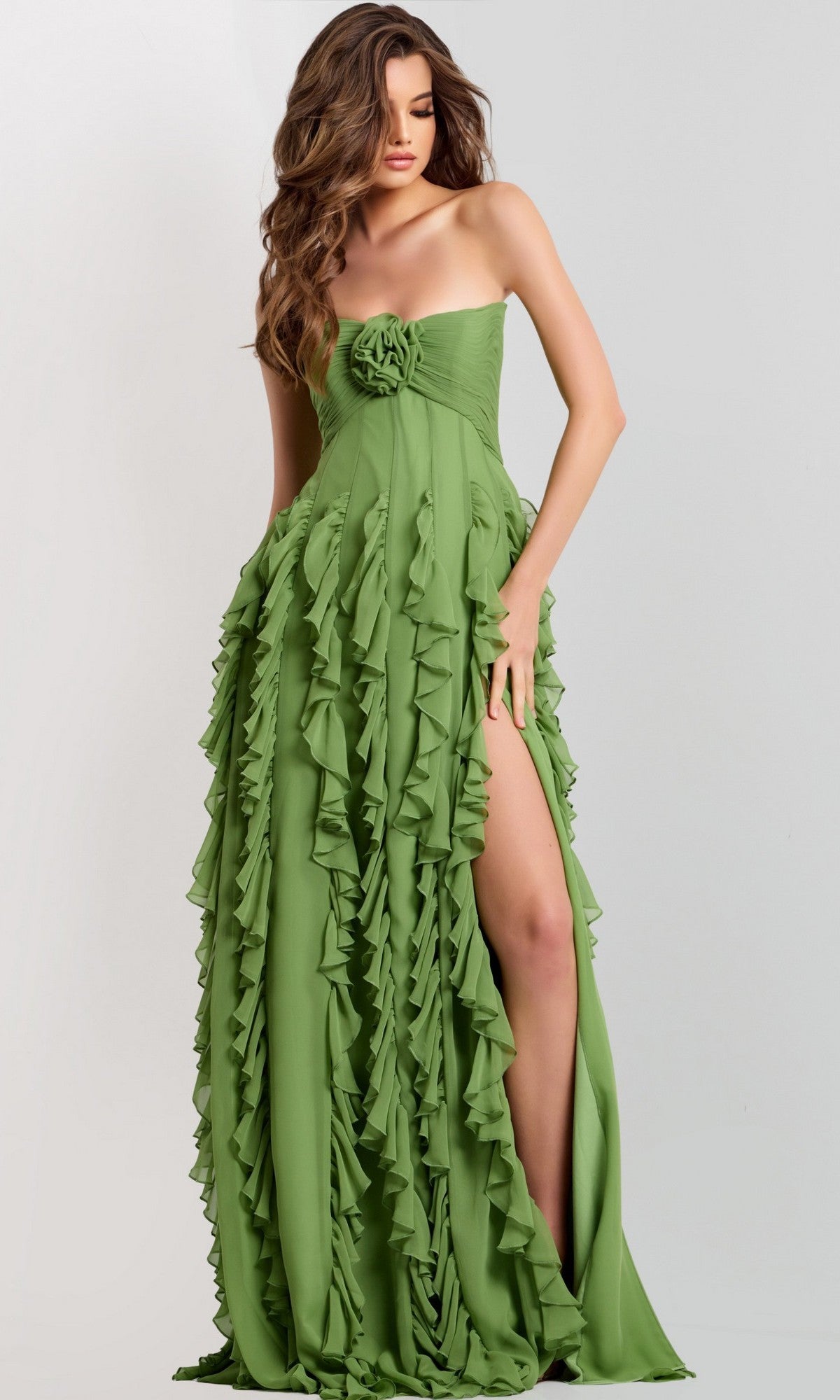 Light Green Jovani Long Formal Dress 46379 - Image