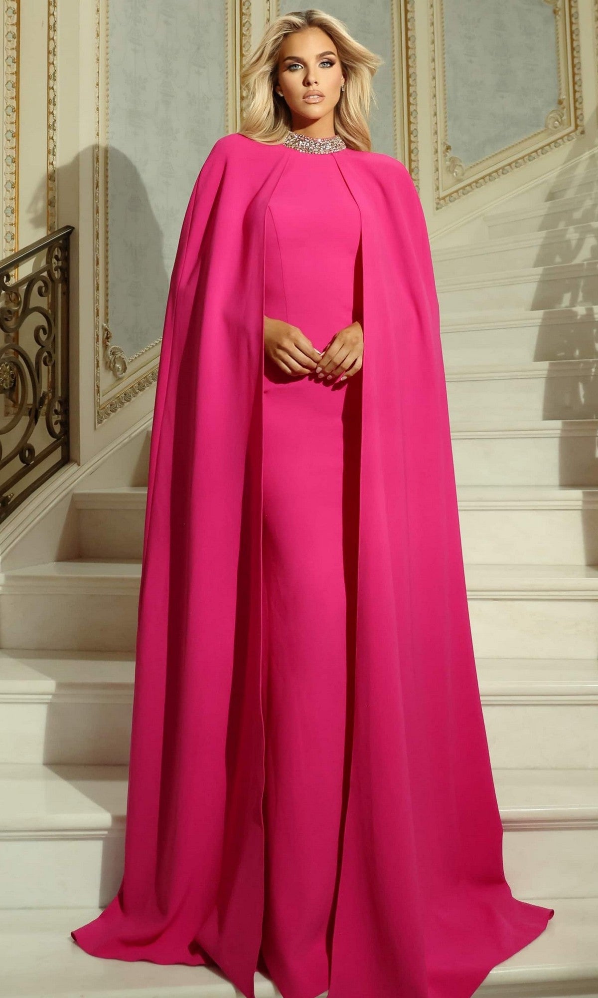 Fuchsia Jovani Long Formal Dress 46736 - Image