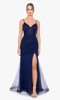 Navy Formal Long Dress 4682Bn by Blondie Nites