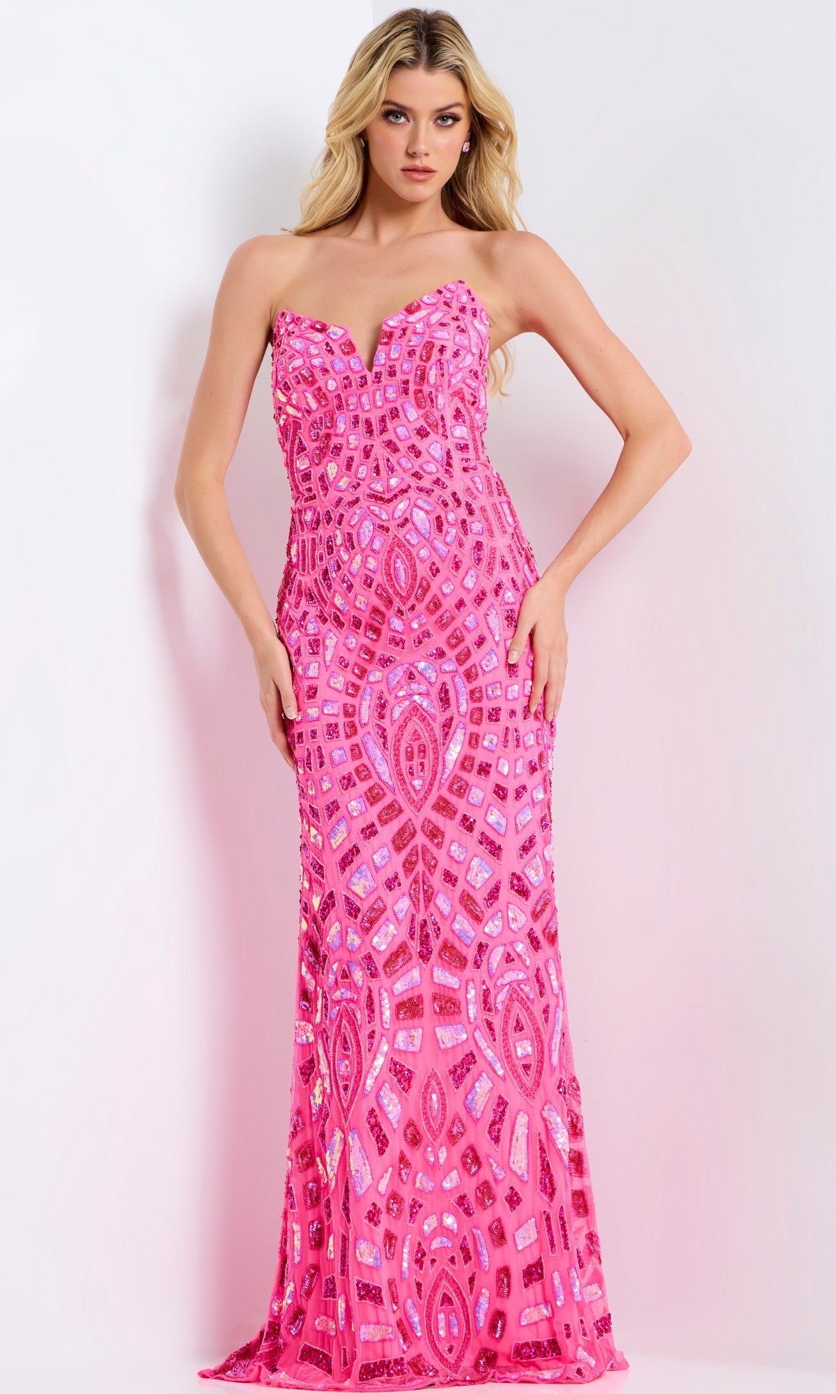 Fuchsia Jovani Long Formal Dress 46938 - Image