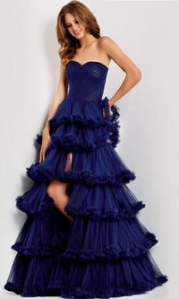 Navy Jovani Long Formal Dress 47139