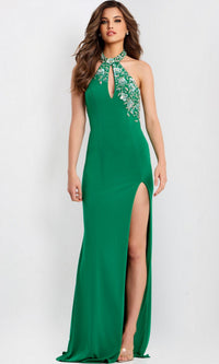 Green Jovani Long Formal Dress 47143 - Image