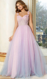 Lilac/Blue Jovani Long Formal Dress 47305 - Image